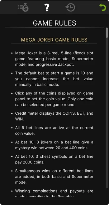 Mega Joker bonusrunde med mulighet for storgevinster